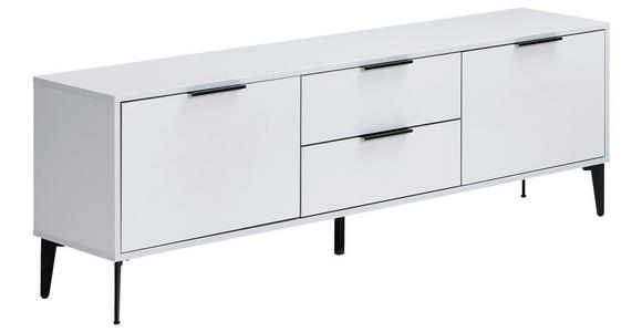 LOWBOARD  in 165/54/35 cm  - Hellgrau/Schwarz, MODERN, Holzwerkstoff/Metall (165/54/35cm) - Hom`in