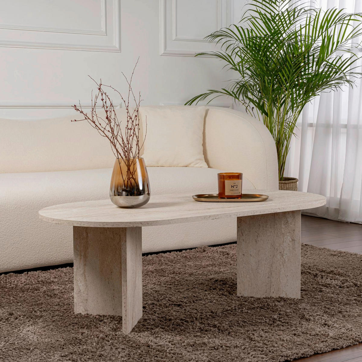 COUCHTISCH Elfenbein  - Elfenbein, Design, Holzwerkstoff (119/40/60cm) - MID.YOU