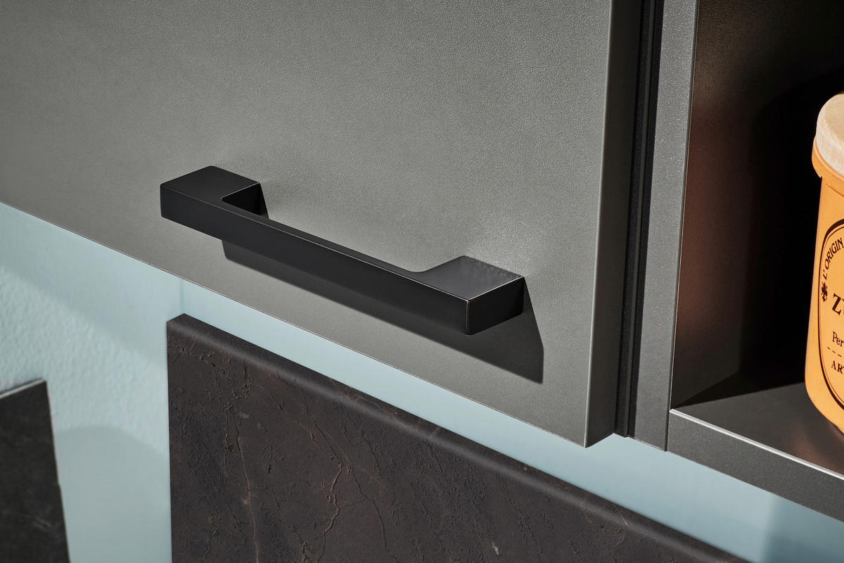 KÜCHENBLOCK 180 cm   in Graphitfarben, Hellgrau  - Dunkelgrau/Hellgrau, Design, Holzwerkstoff/Metall (180cm) - Pino