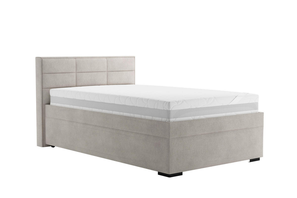 ČALÚNENÁ POSTEĽ, 140/200 cm, krémová - čierna/krémová, Basics, drevo/textil (140/200cm) - Blanar