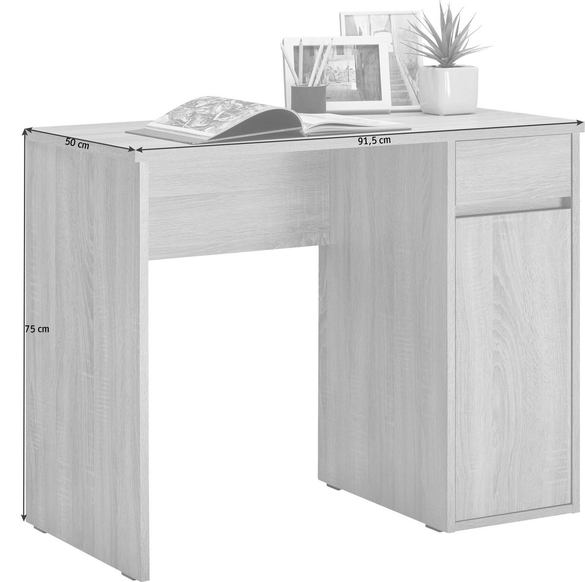 ÍRÓASZTAL  - tölgyfa, Konventionell, faalapú anyag (91,5/50/75cm) - Cantus