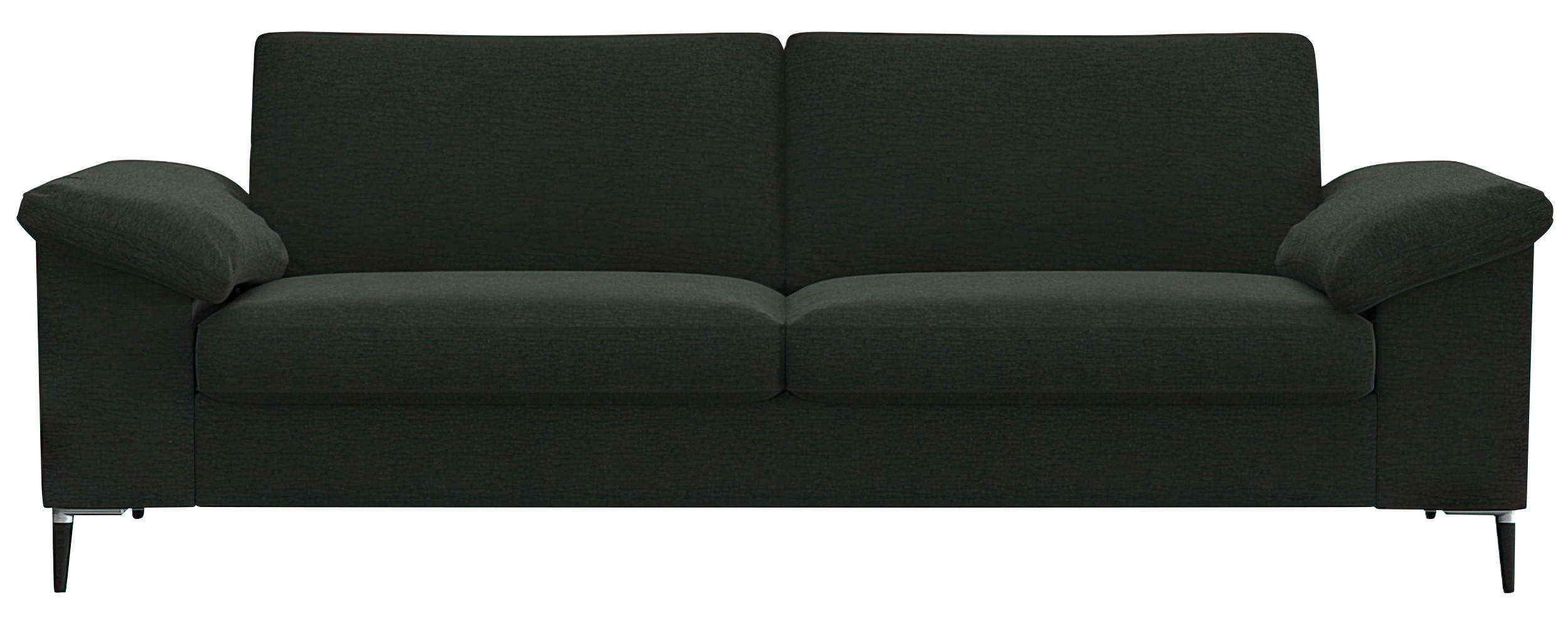 2,5-SITZER Flachgewebe Waldgrün  - Waldgrün/Schwarz, Design, Textil/Metall (208/84,5/92cm) - Livetastic