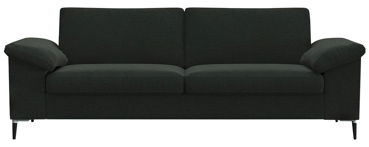 2,5-SITZER Flachgewebe Waldgrün  - Waldgrün/Schwarz, Design, Textil/Metall (208/84,5/92cm) - Livetastic