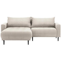 ECKSOFA Beige Flachgewebe  - Beige/Schwarz, Design, Holz/Textil (160/215cm) - Stylife