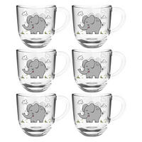TASSENSET 6-teilig  - Transparent, Trend, Glas (13,60/14,10/8,70cm) - Leonardo