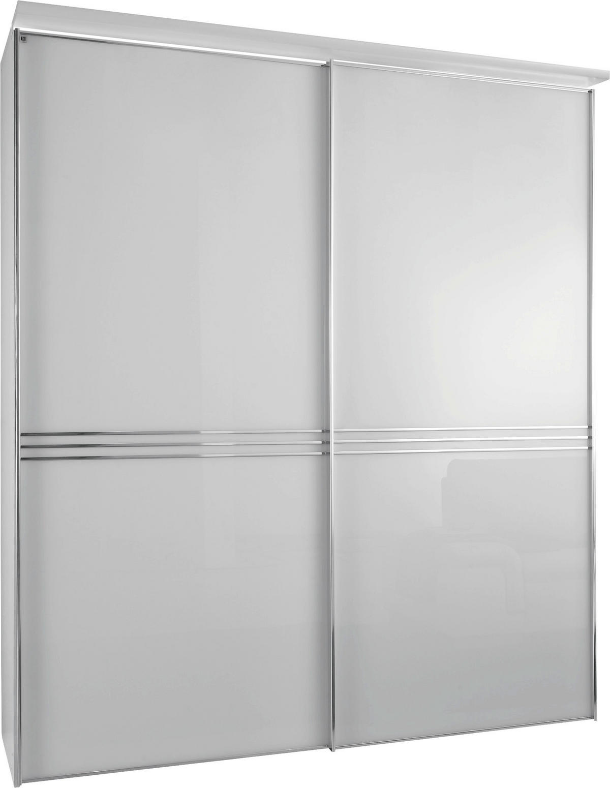 SCHWEBETÜRENSCHRANK 188/222/68 cm 2-türig Weiß  - Chromfarben/Weiß, Design, Glas/Holzwerkstoff (188/222/68cm) - Moderano