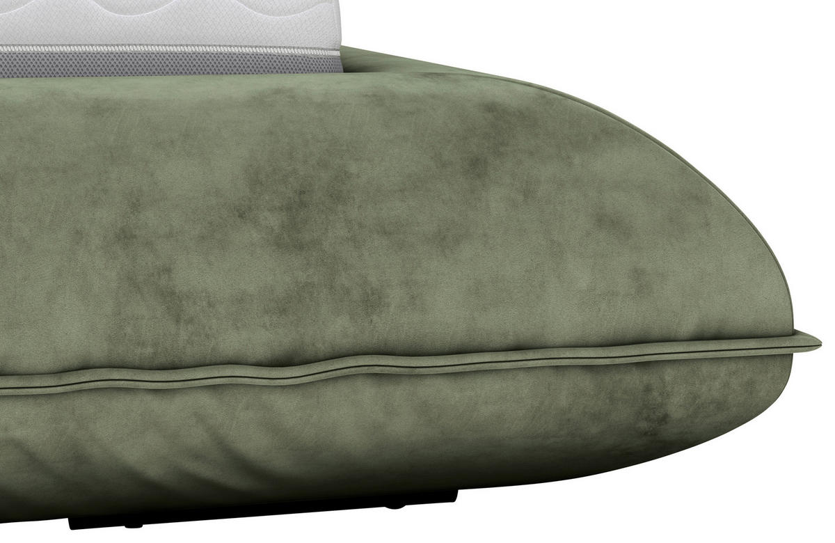 POLSTERBETT 200/200 cm,  in Graugrün,  - Schwarz/Graugrün, Design, Textil/Metall (200/200cm) - Belluti