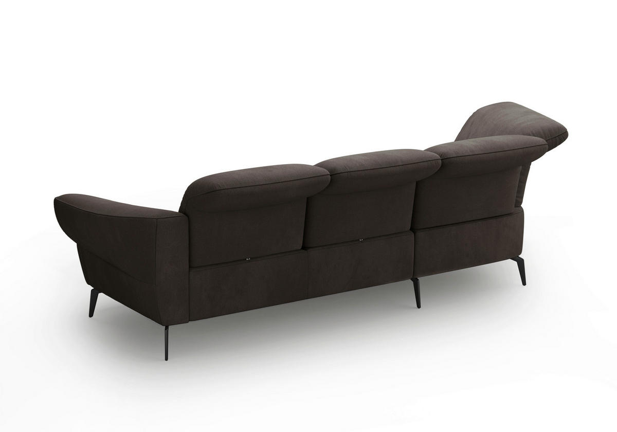 ECKSOFA in Flachgewebe Graphitfarben  - Schwarz/Graphitfarben, Modern, Textil/Metall (208/313cm) - Sit & More