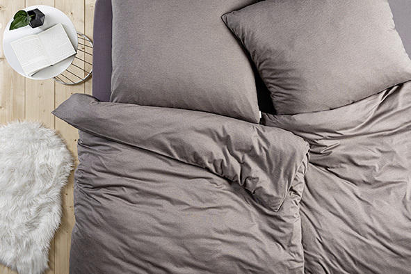 BETTWÄSCHE Takoma Interlock-Jersey 155/220 cm  - Taupe, KONVENTIONELL, Textil (155/220cm) - Estella