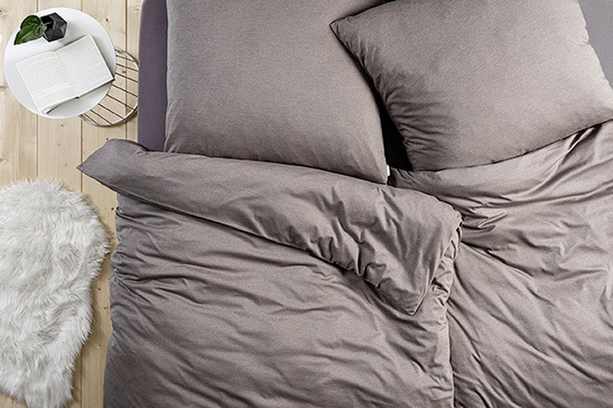 BETTWÄSCHE Takoma Interlock-Jersey 155/220 cm  - Taupe, KONVENTIONELL, Textil (155/220cm) - Estella