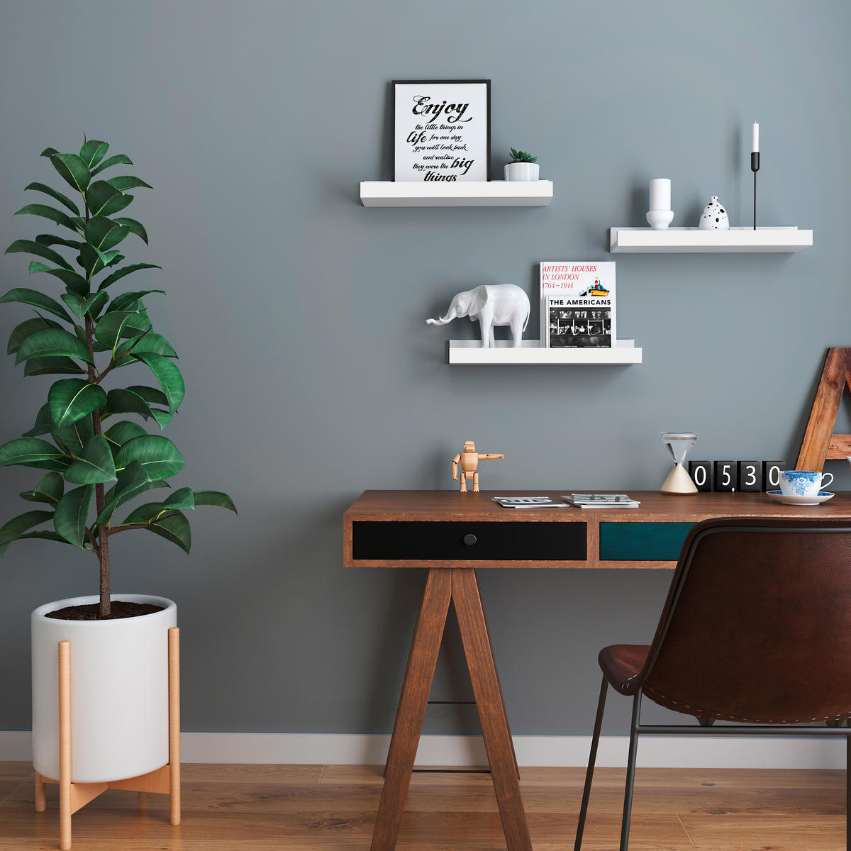 WANDREGAL 38/5/10 cm  - Weiß, Basics, Holzwerkstoff (38/5/10cm) - Boxxx