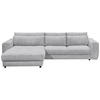 ECKSOFA in Cord Hellgrau  - Hellgrau/Schwarz, Konventionell, Holzwerkstoff/Kunststoff (194/333cm) - MID.YOU