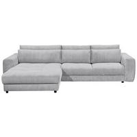 ECKSOFA in Cord Hellgrau  - Hellgrau/Schwarz, Konventionell, Holzwerkstoff/Kunststoff (194/333cm) - MID.YOU