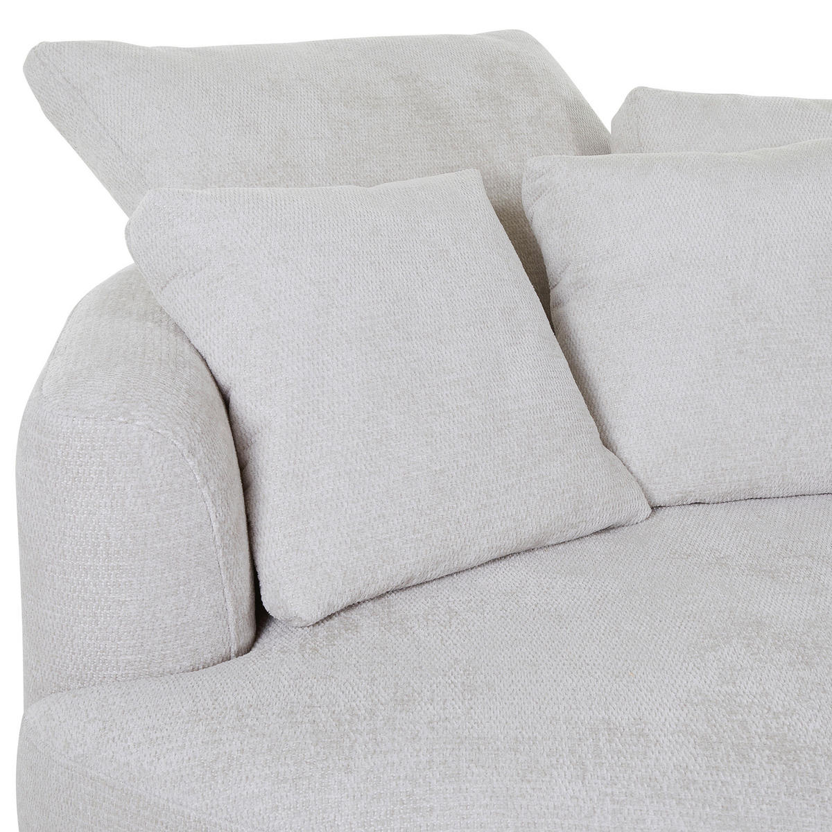 ECKSOFA in Chenille Grauweiß  140/275 cm  - Grauweiß/Schwarz, KONVENTIONELL, Textil/Metall (140/275cm) - Carryhome