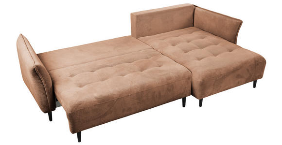 ECKSOFA Dunkelorange Chenille - Dunkelorange/Schwarz, MODERN, Textil/Metall (285/200cm) - Carryhome