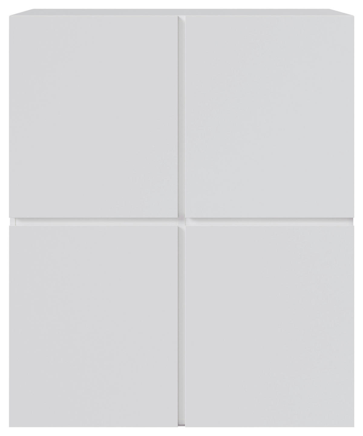 HIGHBOARD  99,4/119,4/39,8 cm  - Silberfarben/Weiß, Design, Holzwerkstoff/Kunststoff (99,4/119,4/39,8cm) - Xora