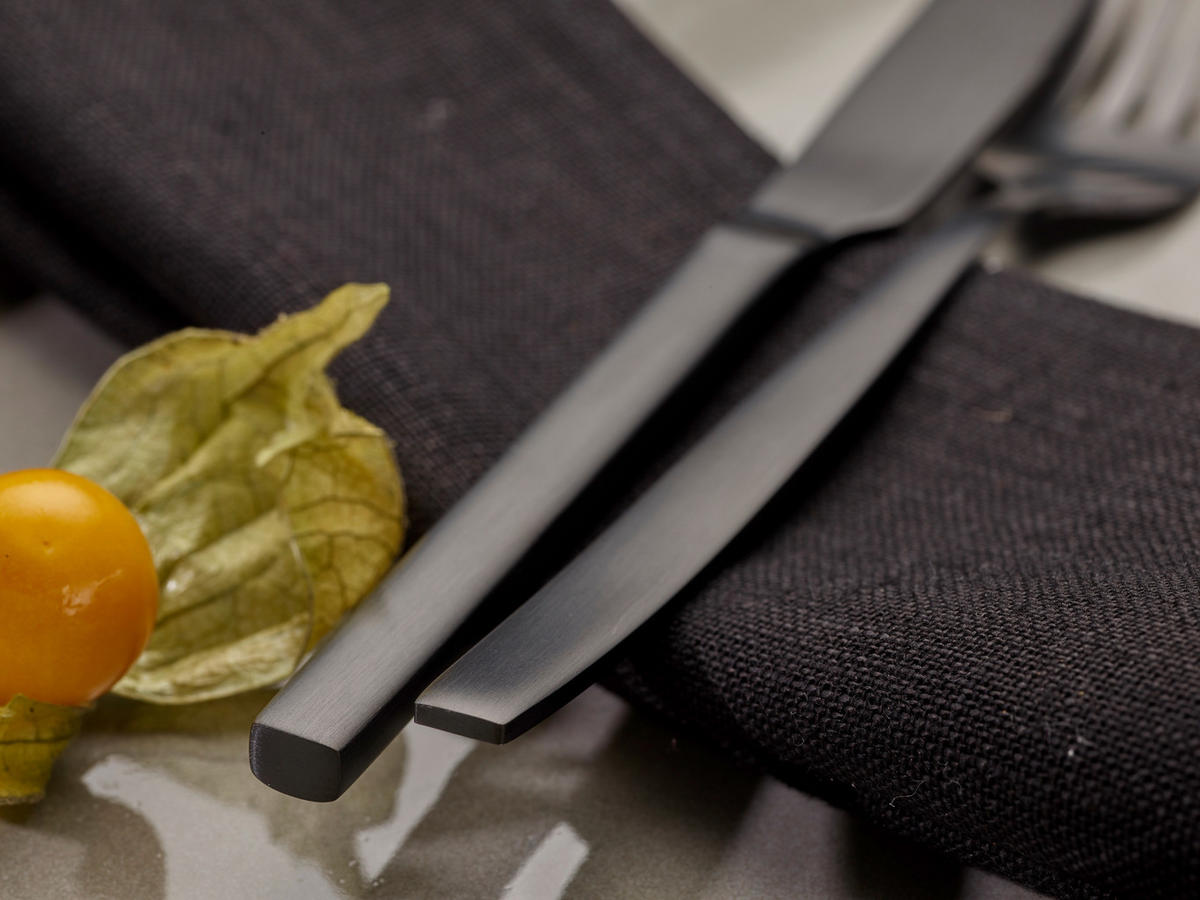 BESTECKSET Tavira 30-teilig Edelstahl  - Schwarz, Basics, Metall (1,22kg) - Echtwerk