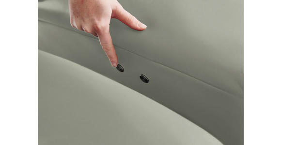 3-SITZER-SOFA Latina in Echtleder Hellgrau   - Hellgrau/Alufarben, Design, Leder/Metall (190/82/99cm) - Dieter Knoll