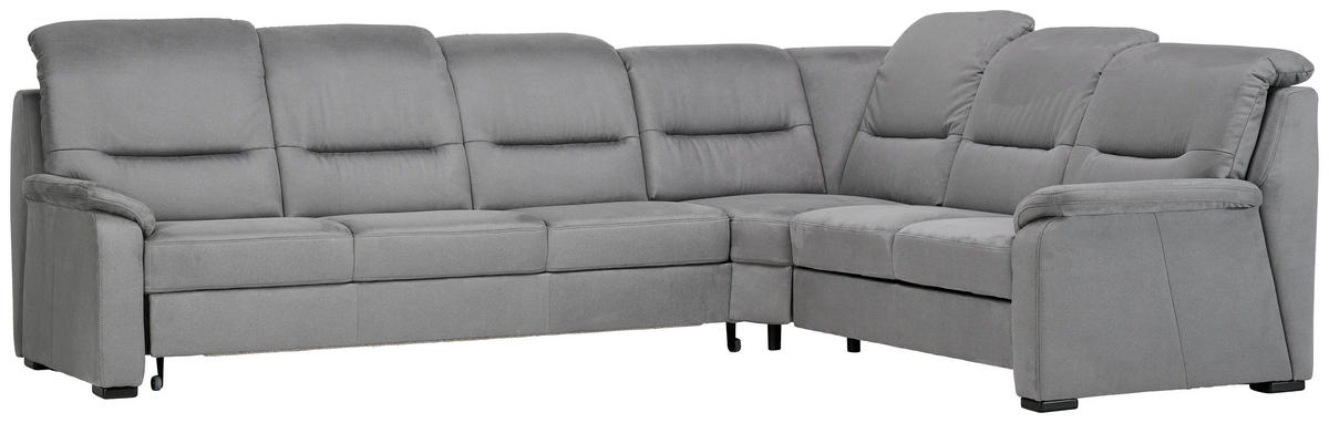 ECKSOFA in Mikrofaser Grau  - Schwarz/Grau, Konventionell, Holz/Textil (303/245cm) - Beldomo Comfort