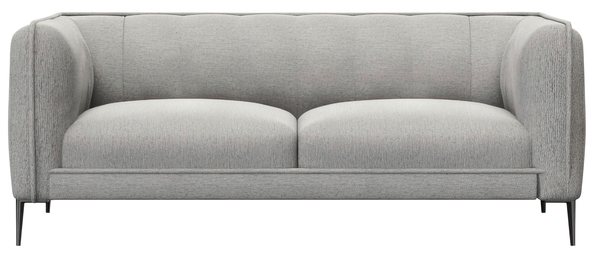 2,5-SITZER Chenille, Webstoff, Flachgewebe Grau  - Schwarz/Grau, Design, Holz/Textil (179/75/91cm) - Livetastic