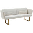SITZBANK 224/91/69 cm Flachgewebe Beige massiv Holz  - Eichefarben/Beige, Design, Holz/Textil (224/91/69cm) - Valnatura