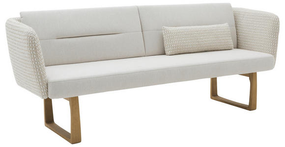 SITZBANK 224/91/69 cm Flachgewebe Beige massiv Holz  - Eichefarben/Beige, Design, Holz/Textil (224/91/69cm) - Valnatura