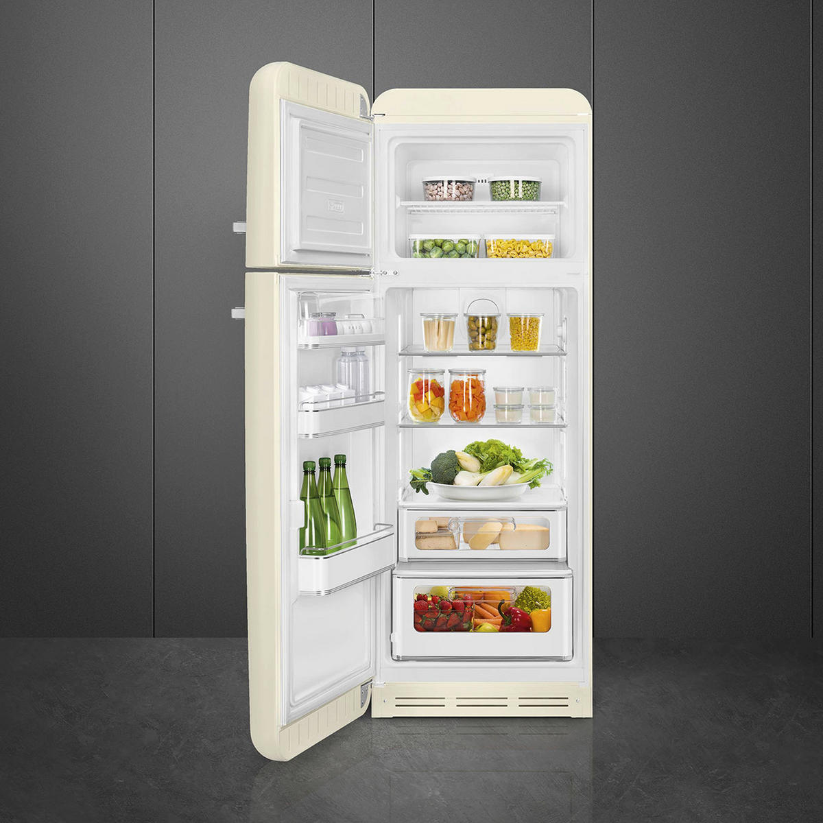 KÜHL-GEFRIER-KOMBINATION 60/172/72,8 cm FAB30LCR6  - Creme, MODERN, Metall (60/172/72,8cm) - SMEG