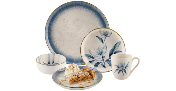 KOMBISERVICE 20-teilig  - Blau/Weiß, LIFESTYLE, Keramik - Landscape