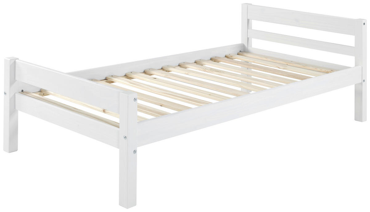 BETT 90/200 cm  in Weiß  - Naturfarben/Weiß, LIFESTYLE, Holz (90/200cm) - MID.YOU