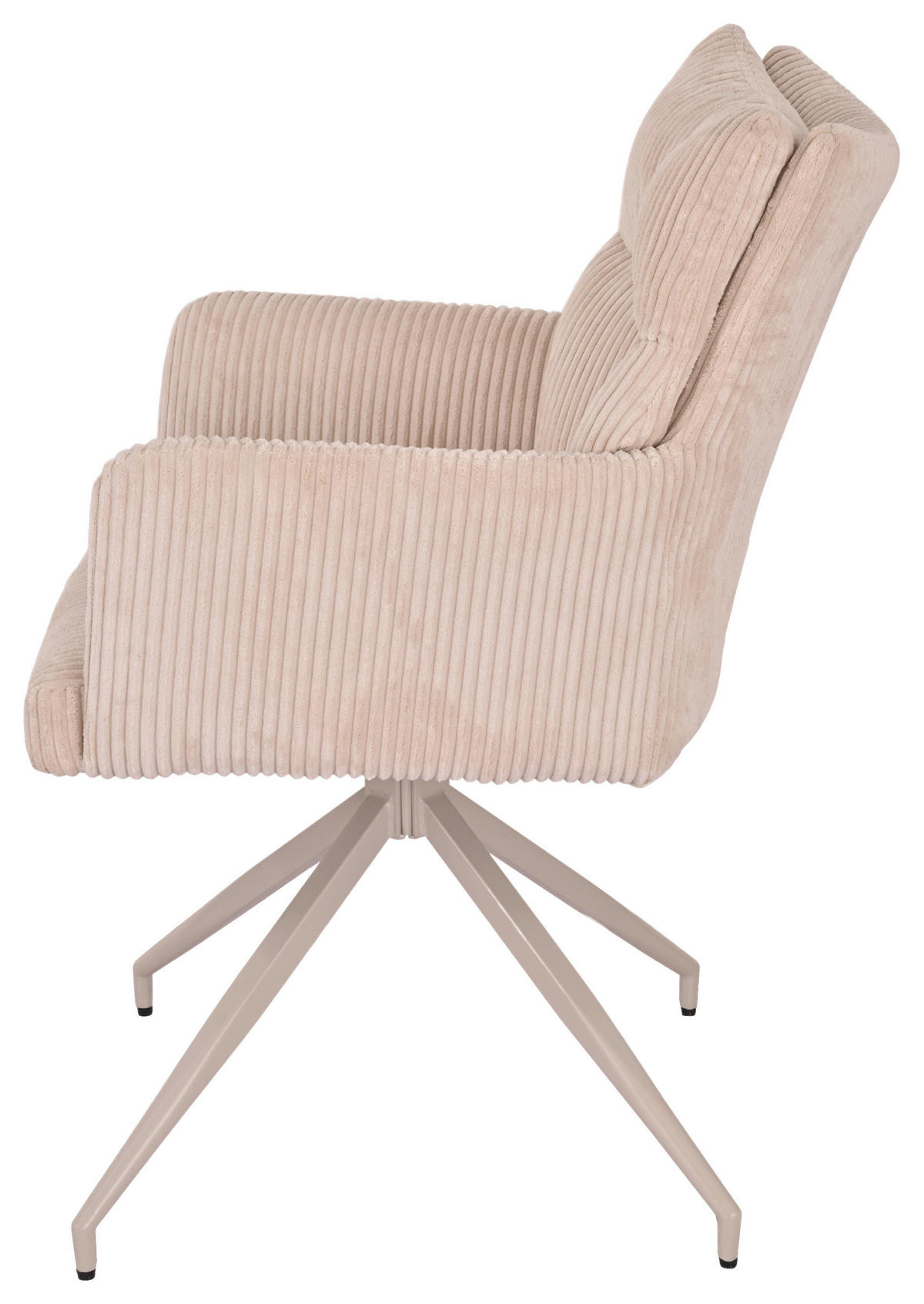 ARMLEHNSTUHL  in Eisen Cord  - Beige/Creme, MODERN, Textil/Metall (57/89/67cm) - MID.YOU
