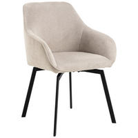 STUHL  in Struktur  - Beige/Schwarz, Design, Textil/Metall (58,5/83,5/55,5cm) - MID.YOU