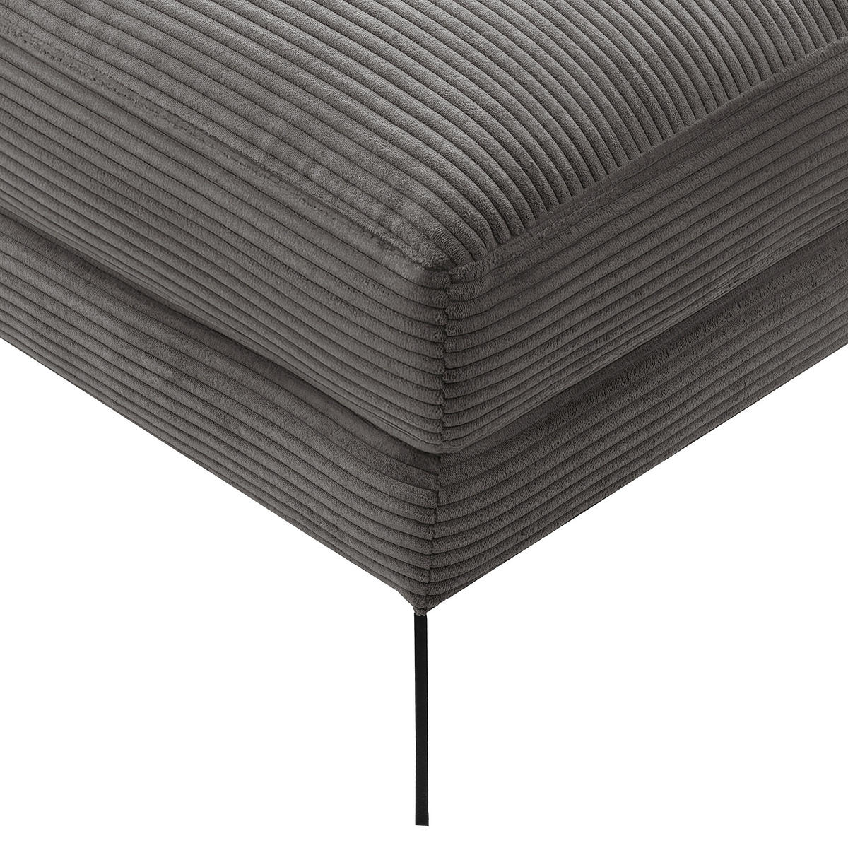 HOCKER Textil Grau  - Schwarz/Grau, Design, Textil/Metall (163/46/62cm) - Livetastic