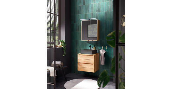 WASCHBECKEN 42/13/42 cm  - Schwarz, Basics, Stein (42/13/42cm) - Linea Natura