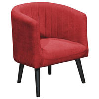 COCKTAILSESSEL Mikrovelours Rot  - Rot/Schwarz, Basics, Holz/Textil (61/82/58cm) - Livetastic