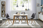ESSTISCH 120/80/75 cm Eiche massiv Holz Weiß, Eichefarben rechteckig  - Eichefarben/Weiß, Design, Holz (120/80/75cm) - Livetastic