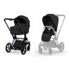 KOMBIKINDERWAGEN  ePRIAM Comfort Matt Black  Sepia Black  - Schwarz, Basics, Kunststoff/Textil (84-93,5/60/100-109cm) - cybex PLATINUM