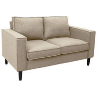 2-SITZER-SOFA in Leinenoptik Beige  - Beige/Schwarz, Basics, Holz/Textil (141,5/84/83cm) - P & B