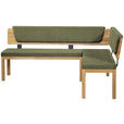 ECKBANK 248/171 cm Webstoff Grün, Eichefarben Eiche vollmassiv   - Eichefarben/Grün, KONVENTIONELL, Holz/Textil (248/171cm) - Linea Natura