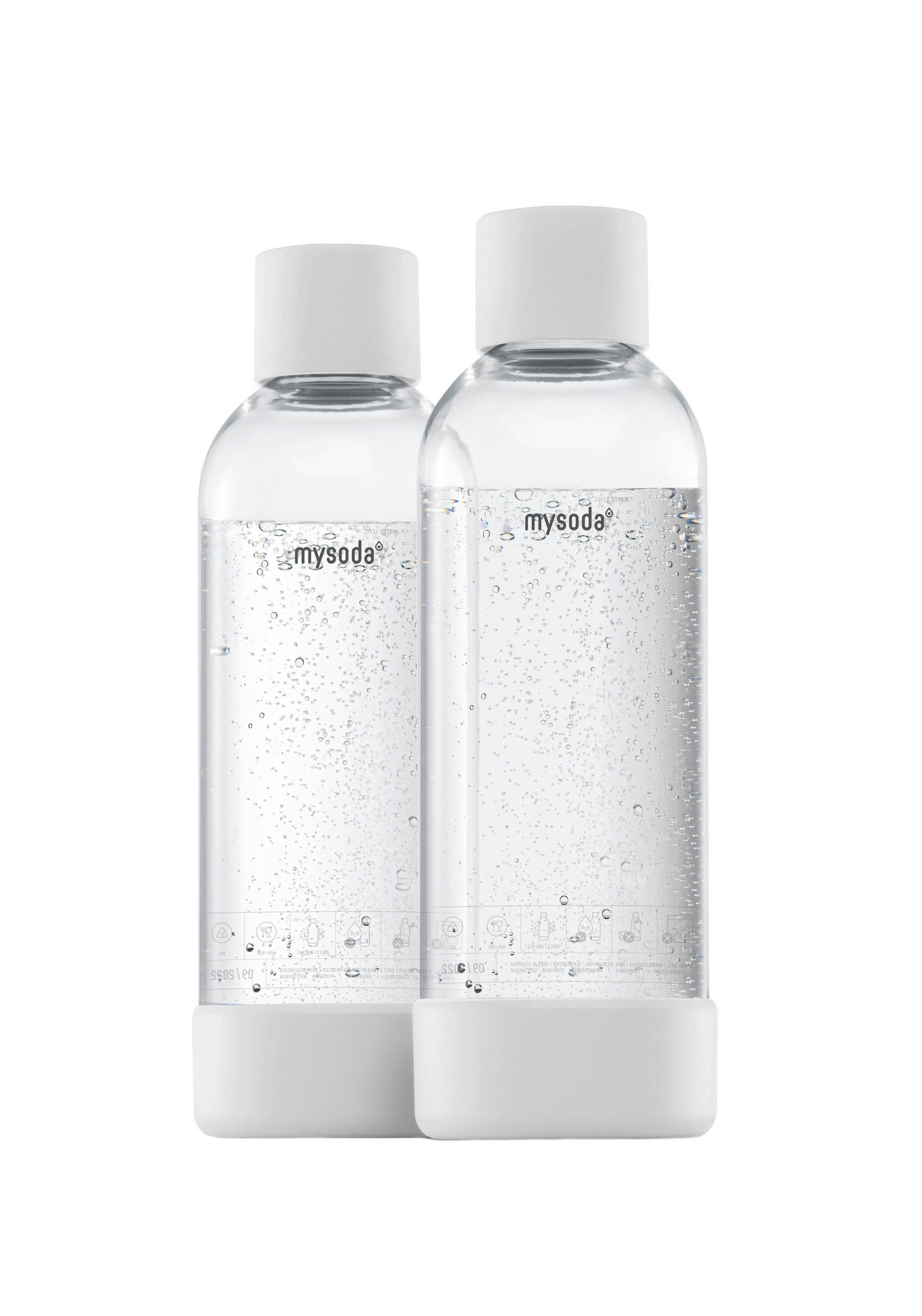 WASSERSPRUDLER-FLASCHE 2er Pack 1,0ltr. - Weiss, Basics, Naturmaterialien/Kunststoff (8.7/26.7cm) - mysoda