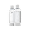WASSERSPRUDLER-FLASCHE 2er Pack 1,0ltr.  - Weiß, Basics, Naturmaterialien/Kunststoff (8.7/26.7cm) - mysoda