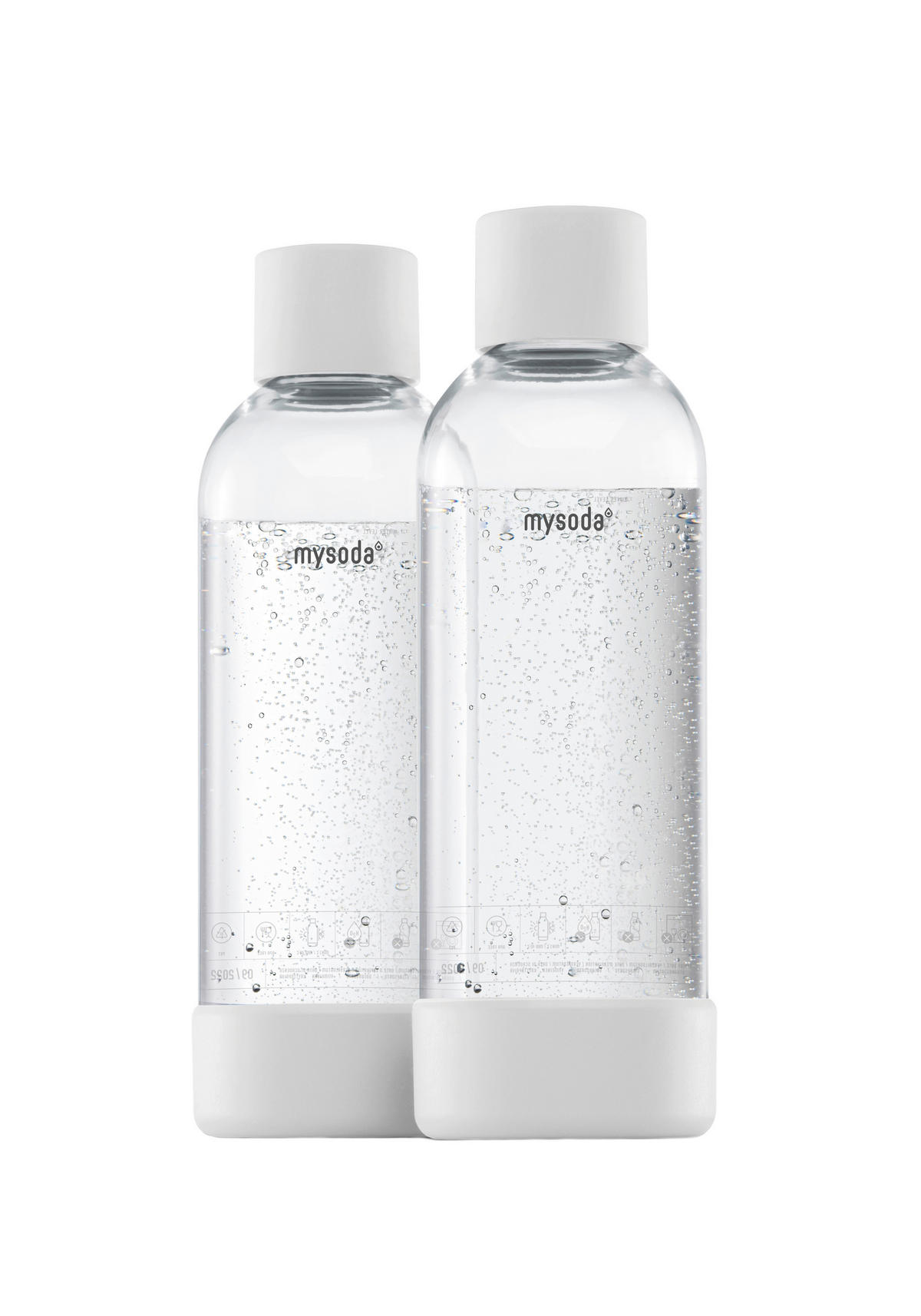 WASSERSPRUDLER-FLASCHE 2er Pack 1,0ltr.  - Weiß, Basics, Naturmaterialien/Kunststoff (8.7/26.7cm) - mysoda