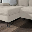 ECKSOFA in Flachgewebe Beige  - Beige/Schwarz, LIFESTYLE, Textil/Metall (180/310cm) - Valnatura