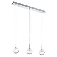 LED-HÄNGLAMPA 87/14/110 cm  - vit/kromfärg, Basics, glas (87/14/110cm)