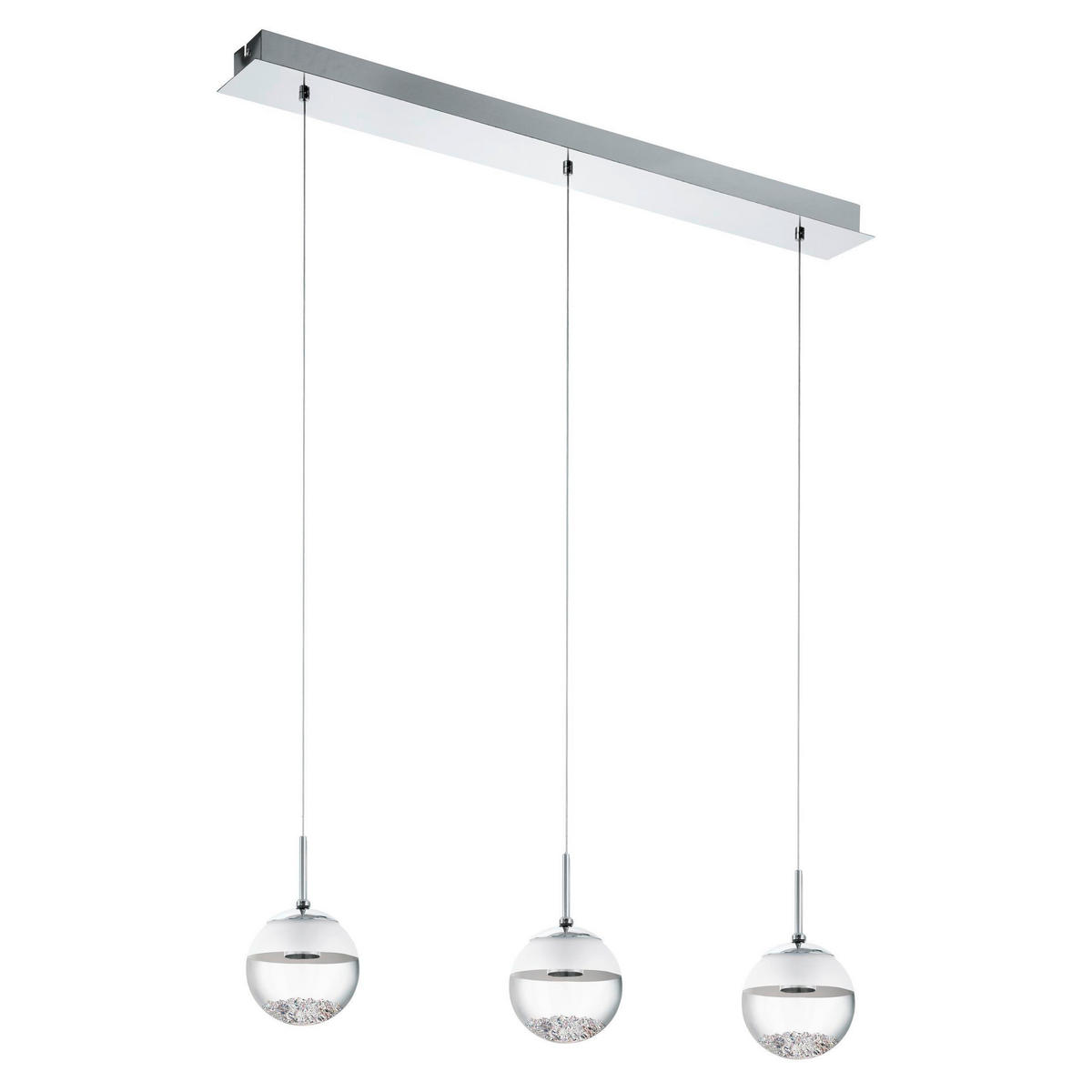 LED-HÄNGLAMPA 87/14/110 cm  - vit/kromfärg, Basics, glas (87/14/110cm)