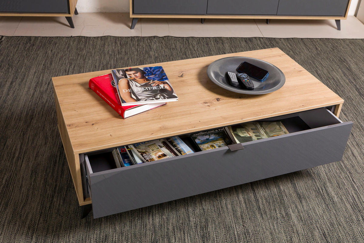 KLUBSKA MIZA, 126/41,2/60 cm  - Moderno, kovina/leseni material (126/41,2/60cm) - Carryhome