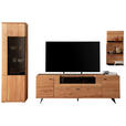 WOHNWAND 3-teilig  in Wildeiche  305/209/50 cm  - Wildeiche/Anthrazit, Natur, Glas/Holz (305/209/50cm) - Linea Natura