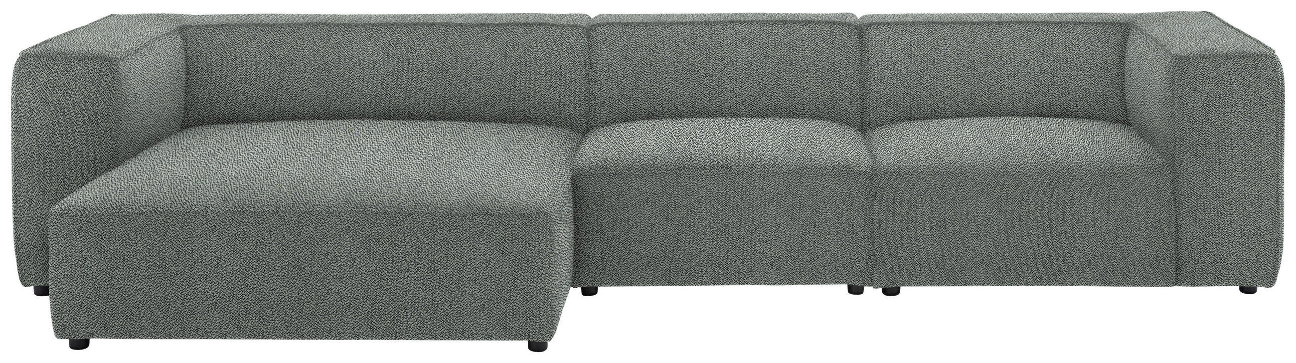 ECKSOFA in Flachgewebe Hellgrau  164/341 cm  - Hellgrau/Schwarz, Design, Kunststoff/Textil (164/341cm) - W.Schillig