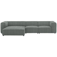 ECKSOFA in Flachgewebe Hellgrau  164/341 cm  - Hellgrau/Schwarz, Design, Kunststoff/Textil (164/341cm) - W.Schillig