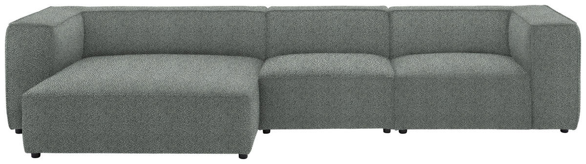 ECKSOFA in Flachgewebe Hellgrau  164/341 cm  - Hellgrau/Schwarz, Design, Kunststoff/Textil (164/341cm) - W.Schillig