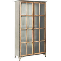 VITRINE in massiv Pappel Grau, Naturfarben, Hellbraun  - Hellbraun/Naturfarben, Design, Glas/Holz (97/187/39cm) - Kare-Design
